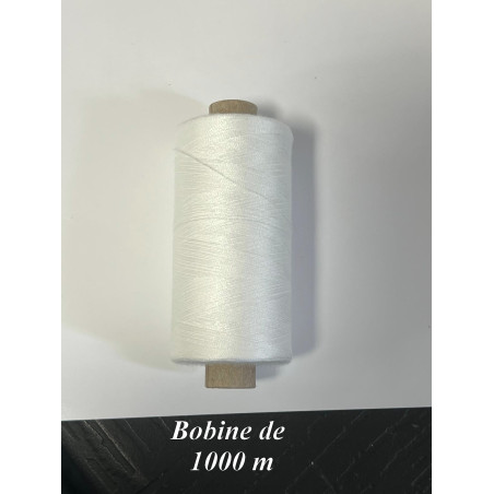 Bobine de fil à coudre Blanc 1000 m – Polyester Oeko-Tex – Tout textile