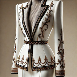 Galon Prestige Style " Chanel " - Élégance Haute Couture Noir, Blanc & Doré" .