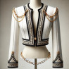 Galon Prestige Style " Chanel " - Élégance Haute Couture Noir, Blanc & Doré" .