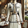 Galon Prestige Style " Chanel " - Élégance Haute Couture Noir, Blanc & Doré" .