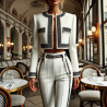 Galon Prestige Style " Chanel " - Élégance Haute Couture Noir, Blanc & Doré" .