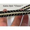 Galon Style " Chanel " Haute Couture – 14 mm avec Fil Doré - Élégance Haute Couture Noir, Blanc & Doré" .
