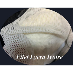 Tissu Filet Lycra Ivoire - Grande Largeur | Extensible & Ajouré