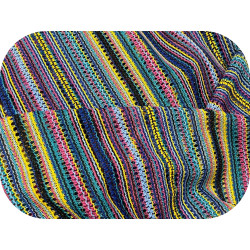 🧶  Tissu Maille Fantaisie Style Crochet "City Colors" – Élégance urbaine en maille ajourée