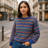 🧶  Tissu Maille Fantaisie Style Crochet "City Colors" – Élégance urbaine en maille ajourée