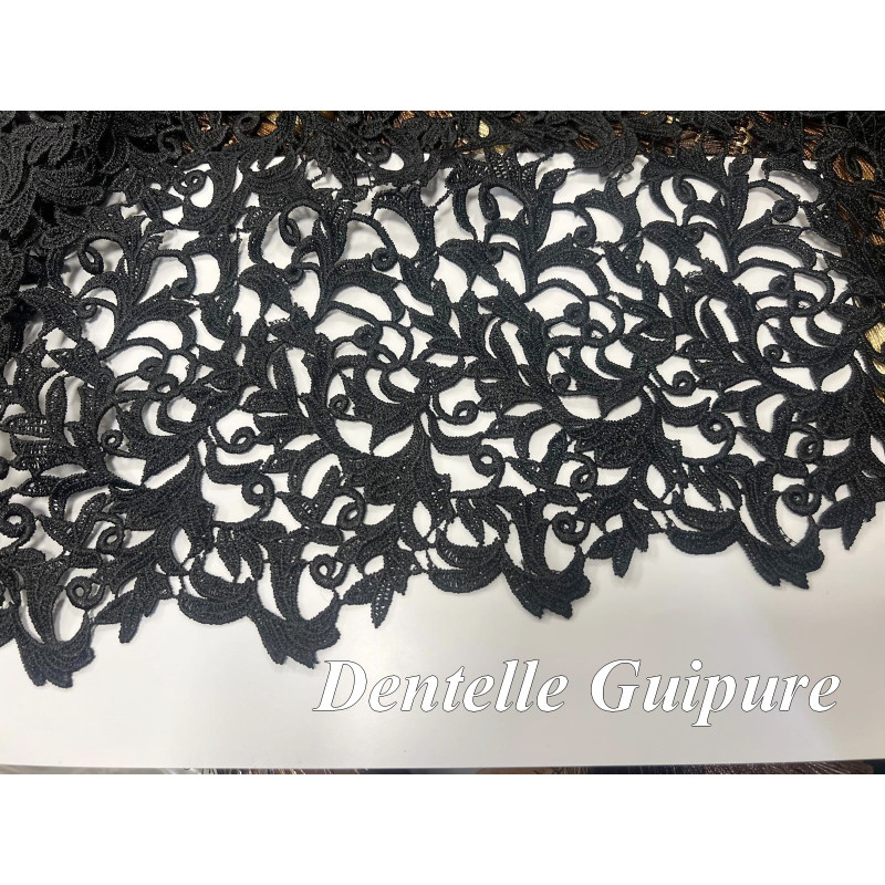 🖤 Tissu Dentelle Guipure Noire – Raffinement & Qualité Premium