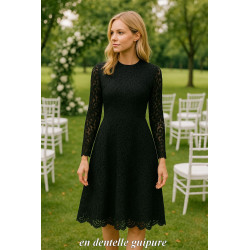 🖤 Tissu Dentelle Guipure Noire – Raffinement & Qualité Premium