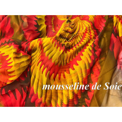 Tissu Mousseline De Soie Imprimé Au Mètre Couture