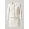 🧵 Galon Style "Chanel" avec Perles Nacrées – Blanc