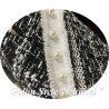 Galon Style Chanel avec Perles Nacrées – Ruban Blanc Frangé 30 mm – Vente au Mètre