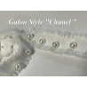 Galon Style Chanel avec Perles Nacrées – Ruban Blanc Frangé 30 mm – Vente au Mètre