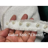 Galon Style Chanel avec Perles Nacrées – Ruban Blanc Frangé 30 mm – Vente au Mètre