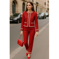 Galon Style Chanel avec Perles Nacrées – Ruban Blanc Frangé 30 mm – Vente au Mètre