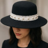 Galon Style Chanel avec Perles Nacrées – Ruban Blanc Frangé 30 mm – Vente au Mètre