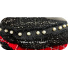 Galon Style Chanel avec Perles Nacrées – Ruban Noir Frangé 30 mm – Vente au Mètre