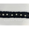 Galon Style Chanel avec Perles Nacrées – Ruban Noir Frangé 30 mm – Vente au Mètre