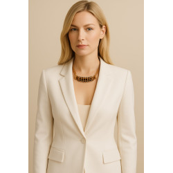 Collier tressé à attache métallique - Marron et Or