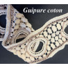 Guipure coton ajourée écrue et beige – Largeur 9 cm – Dentelle brodée pour couture & décoration
