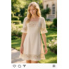 Guipure coton ajourée écrue et beige – Largeur 9 cm – Dentelle brodée pour couture & décoration