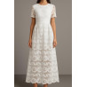 Tissu Dentelle Guipure Blanche en Coton – Grande Largeur pour Robes de Mariée, Cérémonie et Création Haute Couture