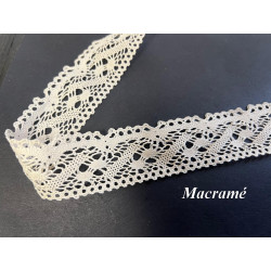 Dentelle Du Puy En 35 mm beige clair Au Mètre A Coudre  Pour Customisations.