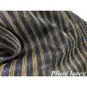 Tissu Plissé Lurex Rayé – Marine Doré Cuivré – 145 cm de large