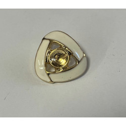 Bouton couture façon Chanel – Doré & Ivoire nacré – Ø 18 mm–  Élégance intemporelle pour sublimer vos créations couture