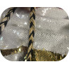 🧵 Galon Tressé Style Chanel – Noir, Ivoire et Doré