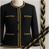 🧵 Galon Tressé Style Chanel – Noir, Ivoire et Doré