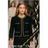 🧵 Galon Tressé Style Chanel – Noir, Ivoire et Doré