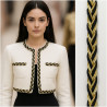 🧵 Galon Tressé Style Chanel – Noir, Ivoire et Doré