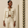 🧵 Galon Tressé Style Chanel – Noir, Ivoire et Doré
