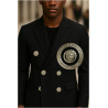 Bouton Argenté Noir Style " Versace " à Coudre En Taille 22 mm Pour Customization de vêtements.