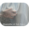 🪡 Mousseline de Soie Bleu ciel Lurex Or & Argent – 100 % Soie Française | 145 cm de largeur
