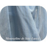 🪡 Mousseline de Soie Bleu ciel Lurex Or & Argent – 100 % Soie Française | 145 cm de largeur
