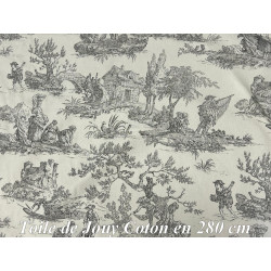 Toile de Jouy Gris en coton...