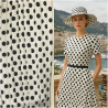 Tissu Plissé Blanc A Pois Noir Imprimé Au Mètre Couture