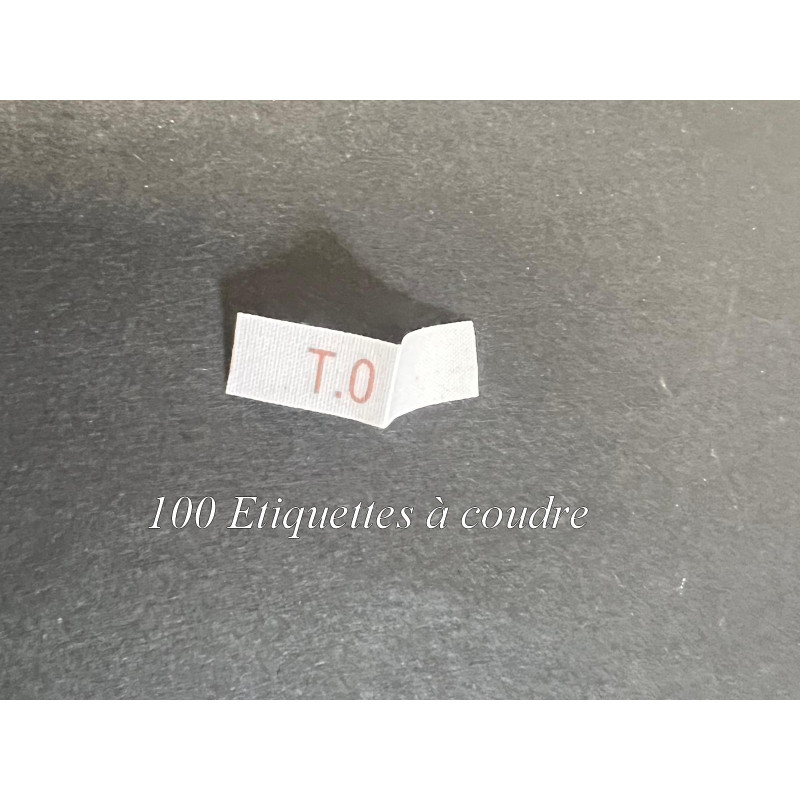100 Etiquettes De Vêtements Blanches " Tailles 0" Par 100 Pièces  Découpées A Coudre, Contexture Pour Confection.