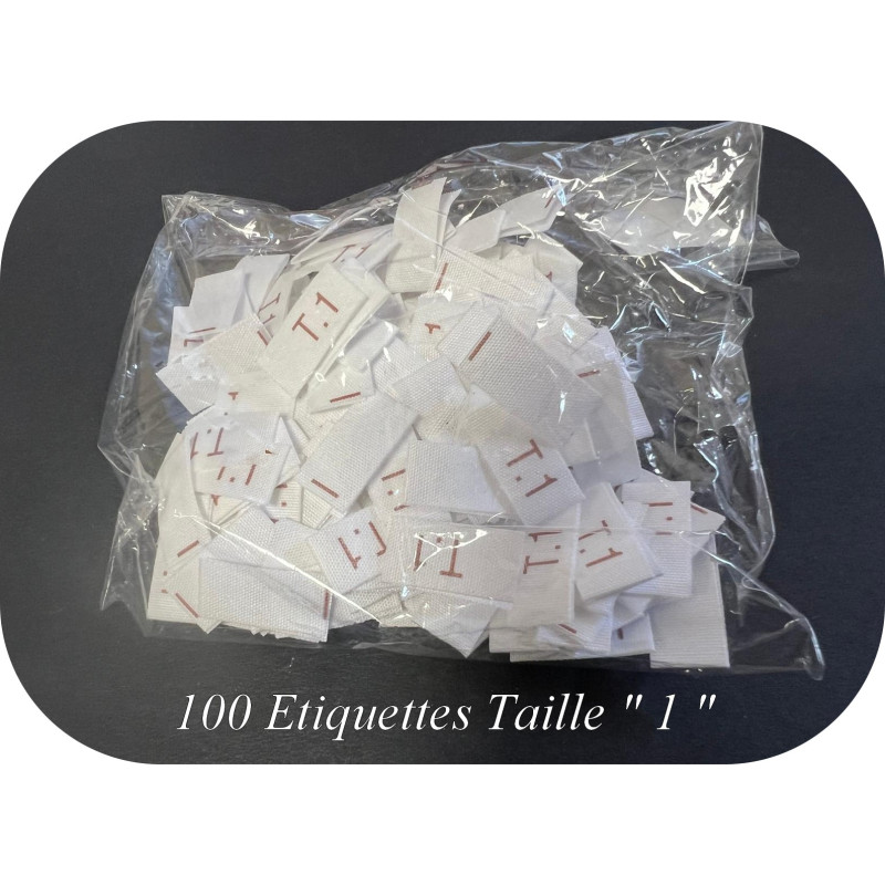 100 Etiquettes De Vêtements Blanches " Tailles 1" Par 100 Pièces  Découpées A Coudre, Contexture Pour Confection.