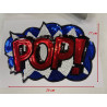 Patch thermocollant sequins "POP!" rouge, bleu et blanc – 26x17 cm – à coller au fer – customisation vêtements