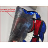 Patch thermocollant sequins "POP!" rouge, bleu et blanc – 26x17 cm – à coller au fer – customisation vêtements