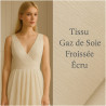 Tissu Gaz de Soie Froissée Écru – Haute Couture – 150 cm