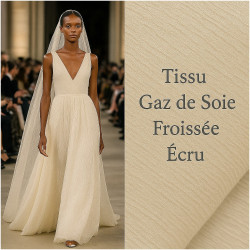 Tissu Gaz de Soie Froissée Écru – Haute Couture – 150 cm