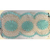 Guipure turquoise et écrue 17 cm – Dentelle florale pour vêtements, accessoires et décoration.