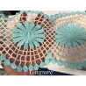 Guipure turquoise et écrue 17 cm – Dentelle florale pour vêtements, accessoires et décoration.