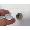 Bouton rond métal 20 mm argenté – Gravé effet rayons soleil