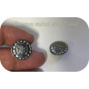 Bouton métal plat 17 mm – Finition martelée argentée brillante