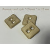 Bouton carré 32 mm doré mat – Style Chanel couture & tailleurs