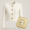 Bouton carré 32 mm doré mat – Style Chanel couture & tailleurs
