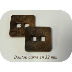 Bouton carré 20 mm effet bois – Naturel & chic pour couture